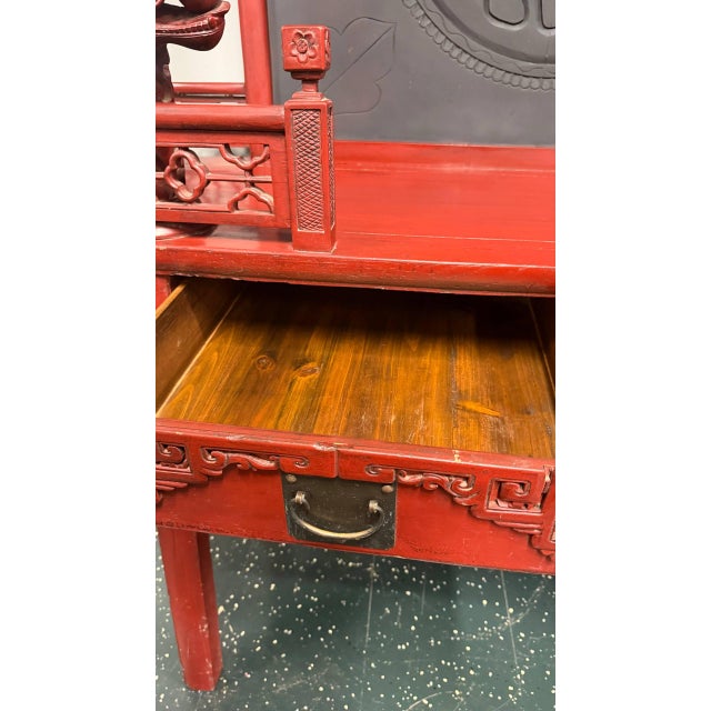 Chinese Late 20th Century Large Hand-Carved Chinese Dragon Altar Shrine Cabinet With Temple Roof For Sale - Image 3 of 8
