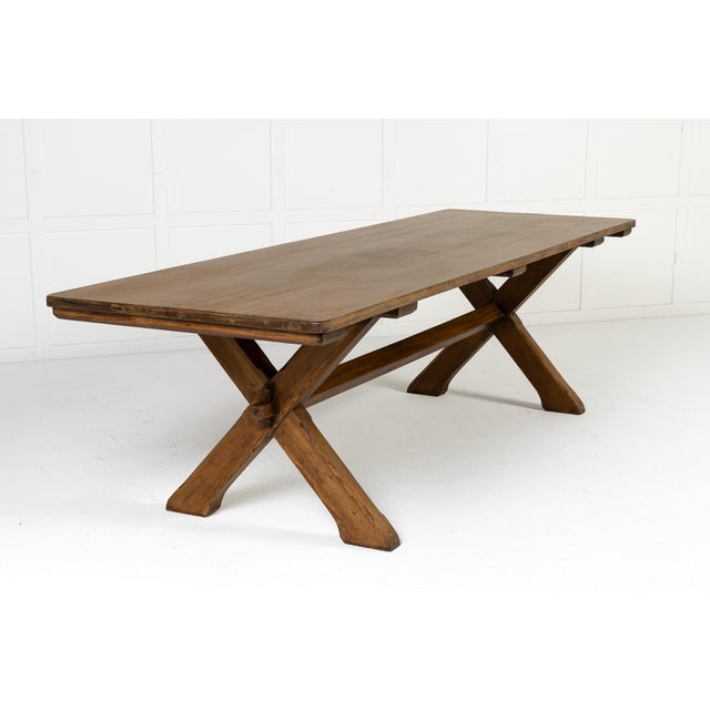 Late 19th/early 20th century english pine refectory table (provenance - charterhouse school) a large and impressive...