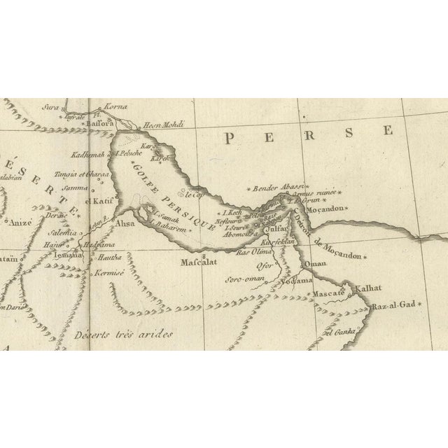 Antique Map of Arabia by Rigobert Bonne, 1780 For Sale - Image 10 of 12