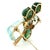 Italian Mid-Century Aquamarine & Green Tourmaline Floral Brooch in 14k Gold For Sale - Image 11 of 17