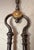 Antique 18th Century Wrought Iron Turned Brass English Fireplace Tongs Tool 27 For Sale - Image 4 of 11