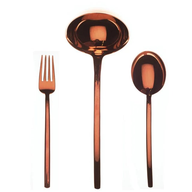 Contemporary Mepra Due 3-Piece Serving Set, Bronze For Sale - Image 3 of 3