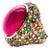 Bochic “Orient” Vintage Retro Emerald, Ruby & Sapphire Ring Set In 18K Gold & Si For Sale