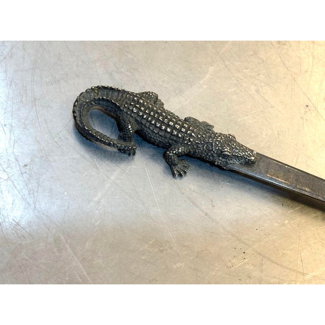 Mid-Century Modern Silver Alligator Letter Opener For Sale - Image 3 of 5
