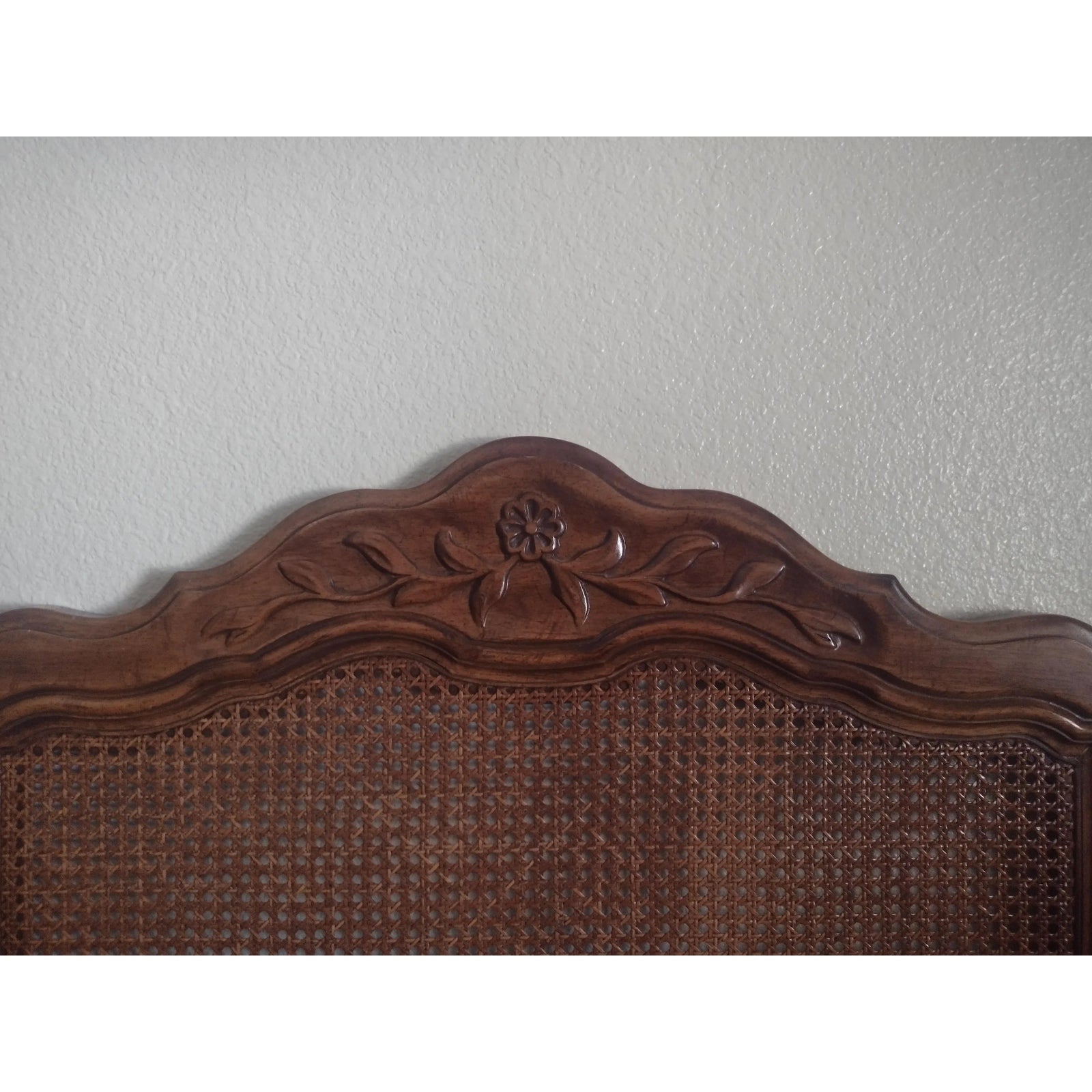 1970s Vintage Drexel Heritage "Cabernet Ii" Cane Panel Queen Headboard – French Provincial Elegance