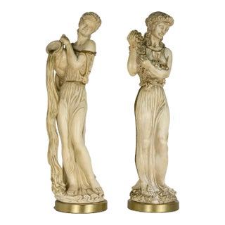 1950s Classical Greek Figures Chalkware by Universal Statuary Corp. Chicago For Sale