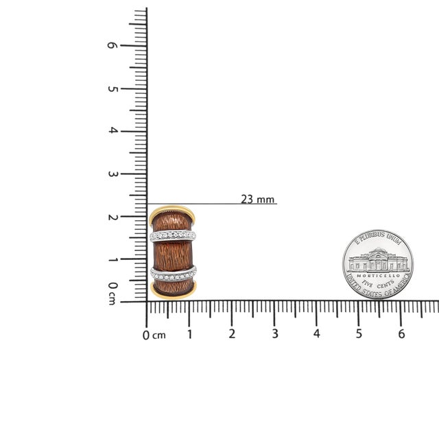 18K Yellow and White Gold Flash Plated .925 Sterling Silver Clear Brown Enamel 9/10 Cttw Round Diamonds Huggie Hoop Earrings For Sale In New York - Image 6 of 6