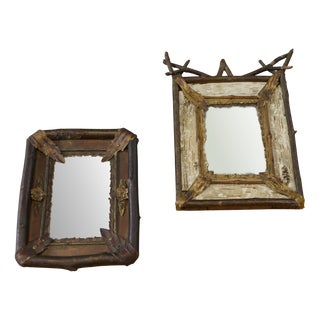 Vintage Brutalist Wooden Frames, 1960s, Set of 2 For Sale