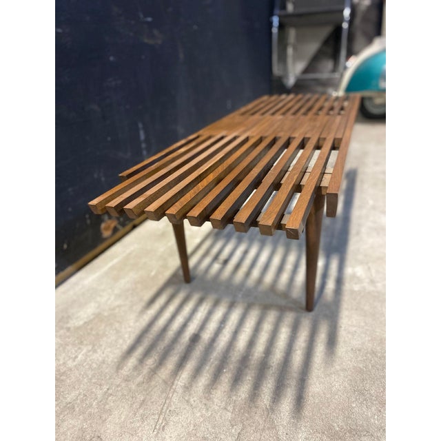 1960s 1960's Modernist Slatted Adjustable Bench For Sale - Image 5 of 10