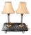 Pair of Neoclassical Column Crystal Glass Table Lamps For Sale