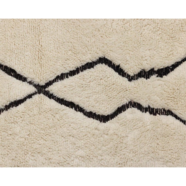 Contemporary Minimalist Organic Line Oversize Hand-Knotted Wool Rug | 13'3" X 9'10" | One of a Kind For Sale - Image 3 of 9