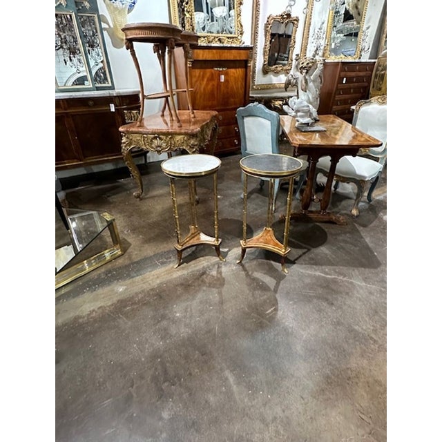 Gold Pair of Louis XVI Side Tables For Sale - Image 8 of 8