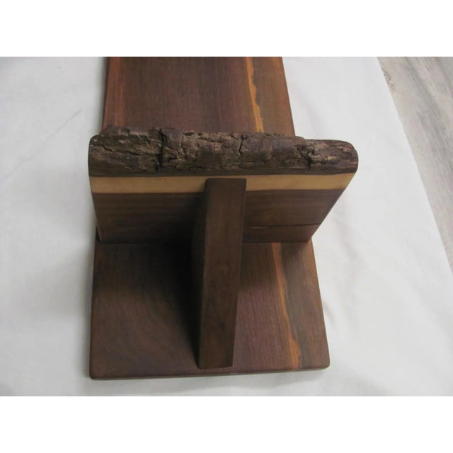 Late 20th Century Late 20th Century Walnut Live Edge Nakashima / Adirondack Style Artisan Made Shelf Bracket For Sale - Image 5 of 12