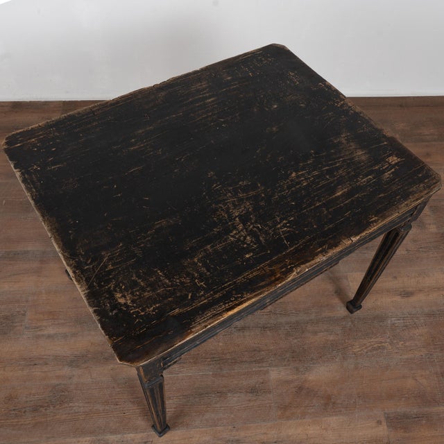 Gustavian (Swedish) 19th Century Swedish Black Painted Pine Side Table For Sale - Image 3 of 18