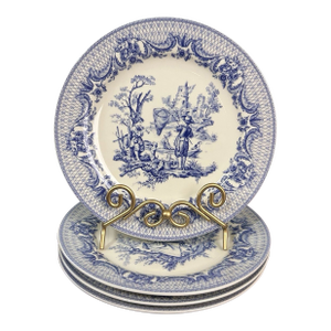 Vintage I. Godinger & Co. Blue 8” Luncheon Plates-Set of 4