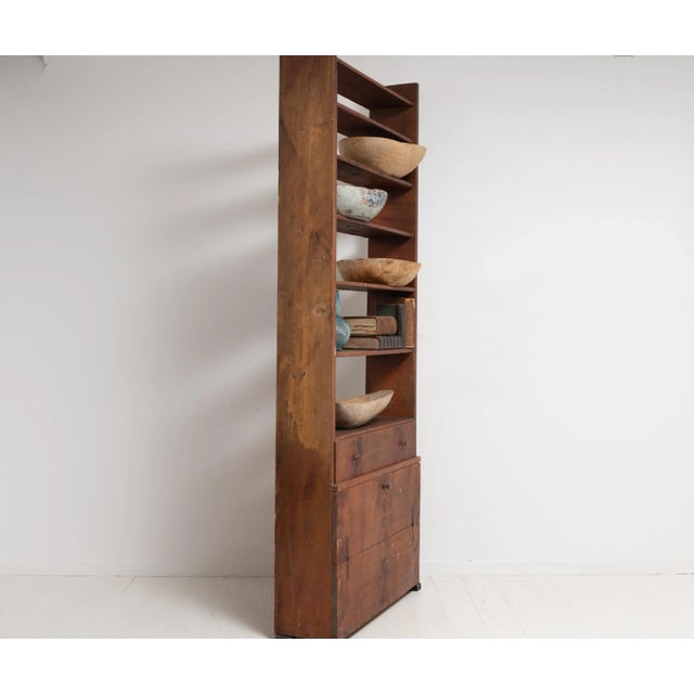 19th Century Swedish Faux Painted Pine Country Shelf For Sale - Image 5 of 14