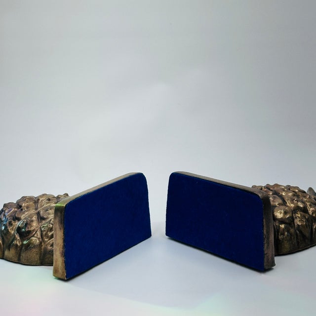 Mid 20th Century Brass Pineapple Bookends Set of 2 For Sale - Image 16 of 18