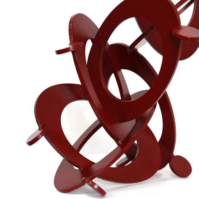 2020s Raspberry 2 - Original Red Abstract Circle Metal Sculpture For Sale - Image 5 of 10