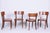 This set of 4 chairs is a magnificent and highly aesthetic showcase of furniture design from the transitional period...
