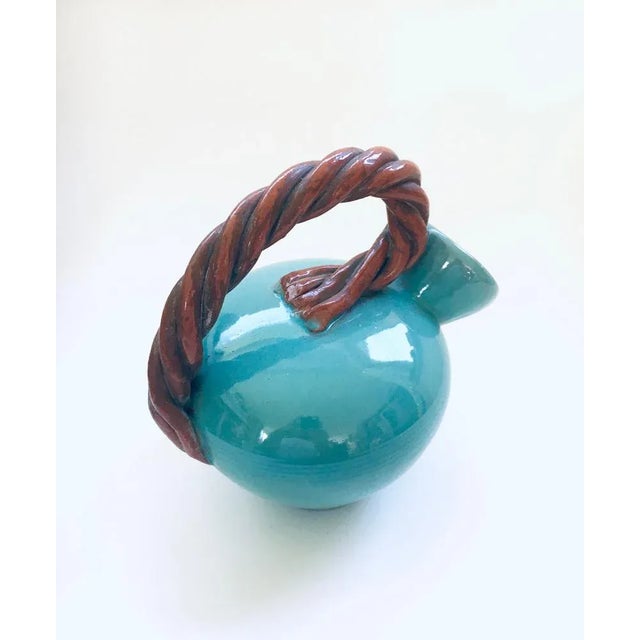 Ceramic Art Studio Pottery Low Rope Decanter by Alexandre De Wemmel, Belgium, 1950s For Sale - Image 7 of 12