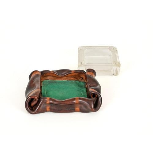 Italian Curved Leather and Crystal Glass Ashtray from Nova Tecno, 1950s For Sale - Image 10 of 14