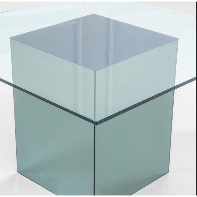Vintage Block Table with Mirrored Glass Base and Glass Top by Nanda Vigo for Acerbis, 1970s For Sale - Image 4 of 6