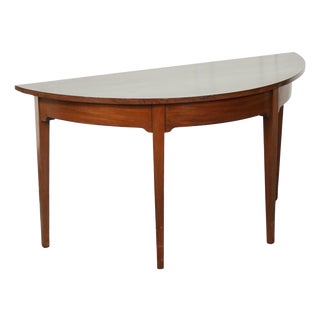 George III Demi Lune Hall Side End Table, 1800s For Sale
