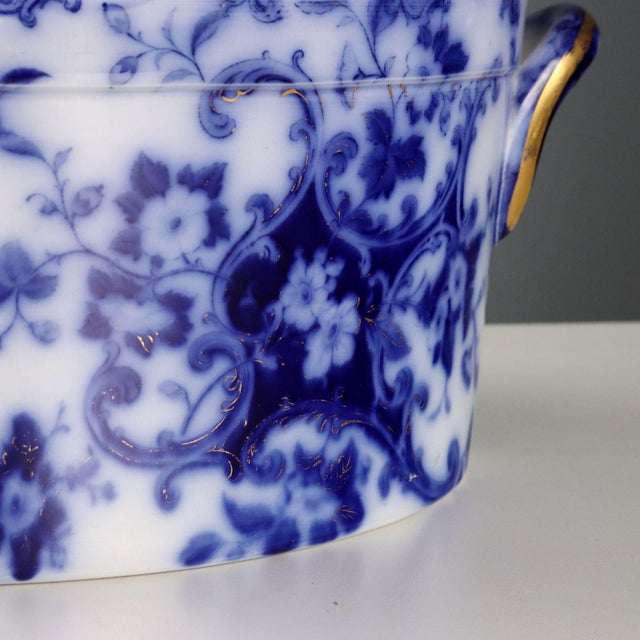 Flow Blue Porcelain Jug with Basin, Set of 2 For Sale - Image 10 of 14