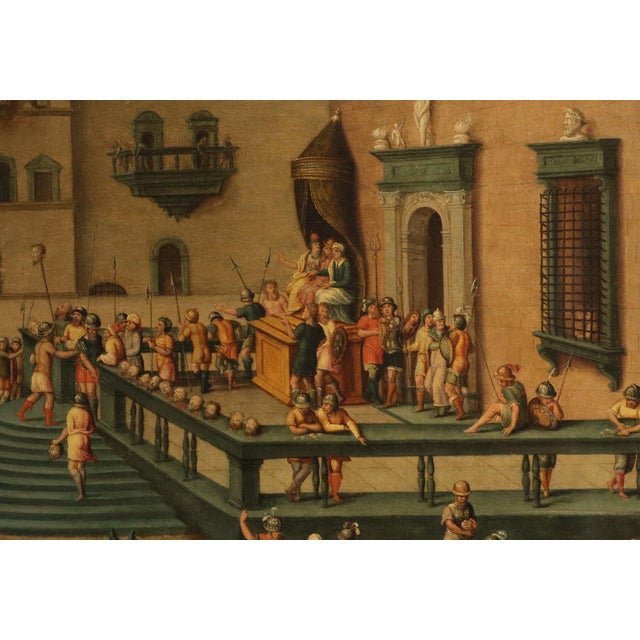 Workshop of Antoine Caron, Massacre Ordered by the Triumvirs, 17th Century, Oil Painting on Panel, Framed For Sale - Image 12 of 15