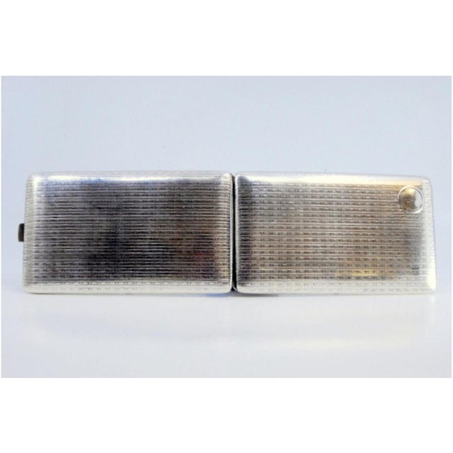 Silver Cigarette Case with Guilloche Bands For Sale - Image 6 of 8