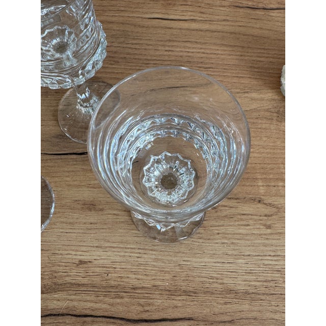 Vintage Crystal Wine Glasses, Set of 6 For Sale - Image 3 of 5