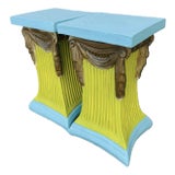 Vintage John Dickinson Style Plaster Draped Side Tables - A Pair For Sale