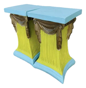 Vintage John Dickinson Style Plaster Draped Side Tables - A Pair