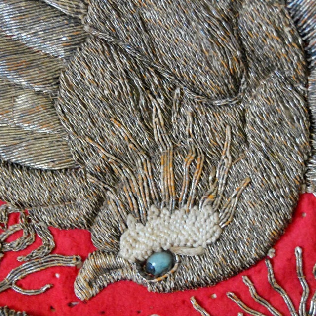 19th Century Antique Japanese Sumo Wrestler's Ceremonial Apron Kesho Mawashi With Golden Eagle For Sale - Image 4 of 7