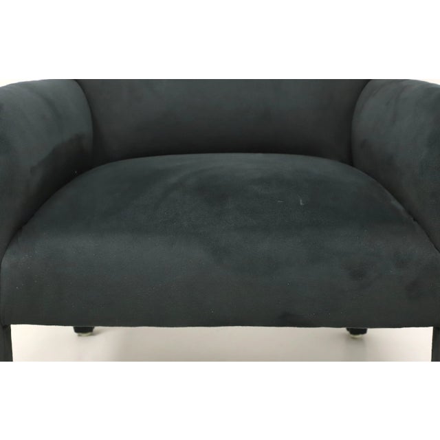Wood Classic Gallery Contemporary Beau Green Velvet Club Chair For Sale - Image 7 of 10
