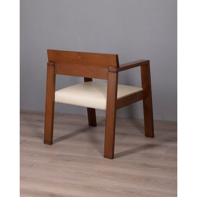 Vintage Italian Armchair in Wood and Leather, 1980s For Sale - Image 6 of 14
