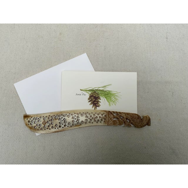 1900 - 1909 Elegant Early 1900s Chinese Hand-Carved Art Deco Bone Letter Opener For Sale - Image 5 of 10