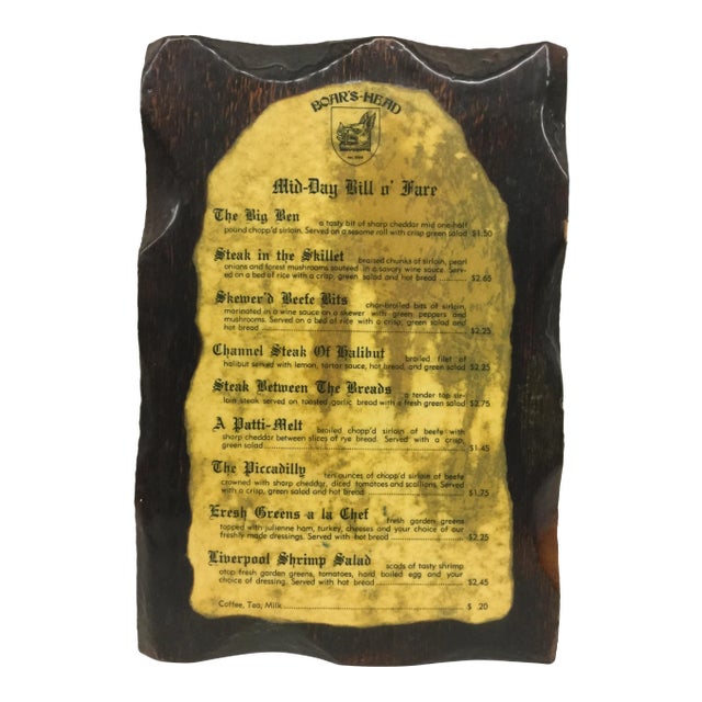 Vintage Menu Waterloo Iowa 1972 Man Cave For Sale