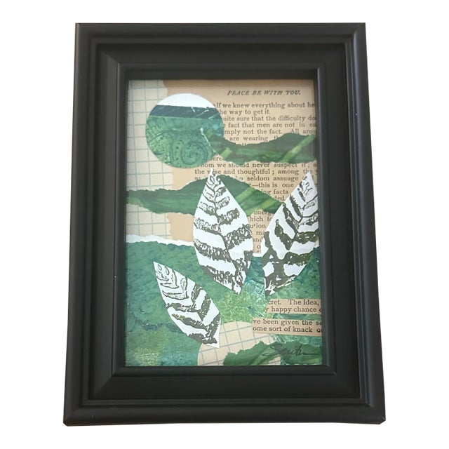 “Peace Be With You” Framed Original Botanical Collage by Nancy Smith For Sale