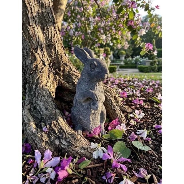 Vintage-Style Cast Garden Rabbit Statue For Sale - Image 10 of 10