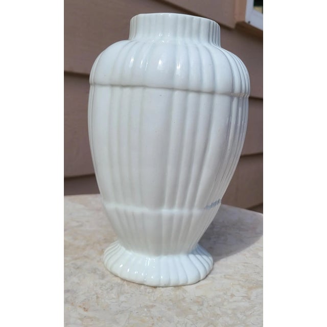 Vintage White Ceramic Italian Vase For Sale - Image 4 of 12