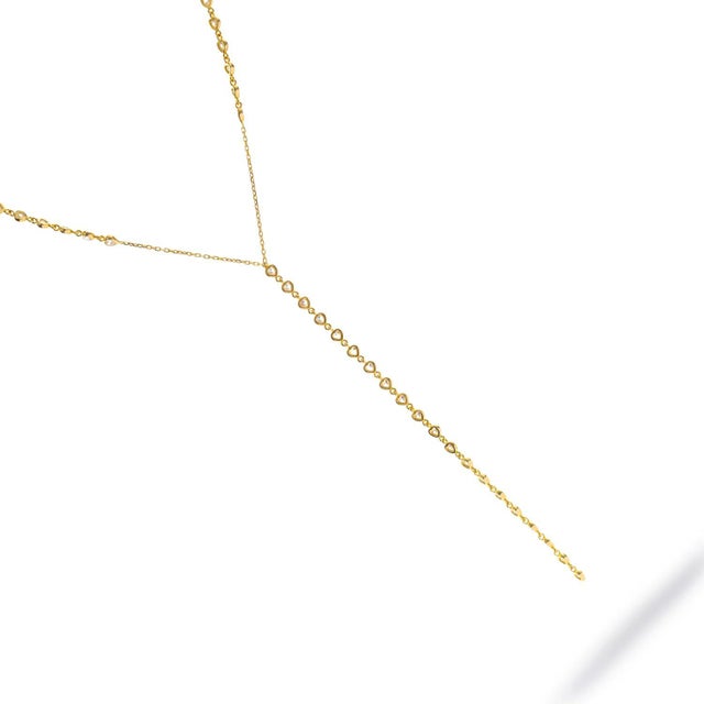 Metal Starlight Elegance Diamond Y Gold Necklace For Sale - Image 7 of 9