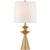 Lakmos Large Table Lamp in Gild with Linen Shade Designer: AERIN Height: 31" Shade Detail: 13.5" x 14.5" x 13" Linen Base:...