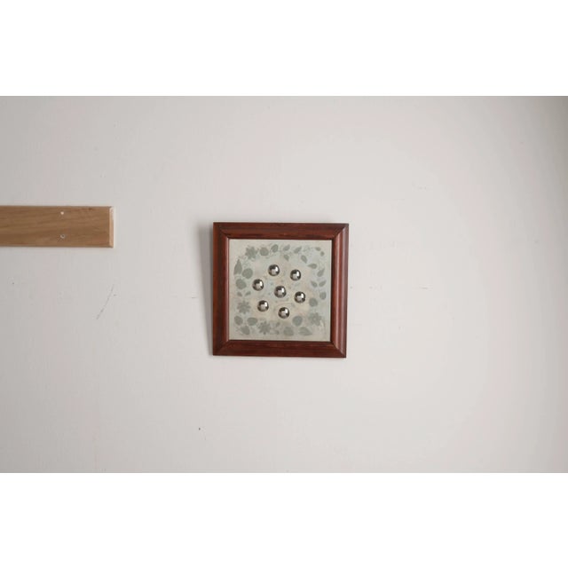 Wood English 19th Century Square Framed Convex Bullseye Mirror For Sale - Image 7 of 8