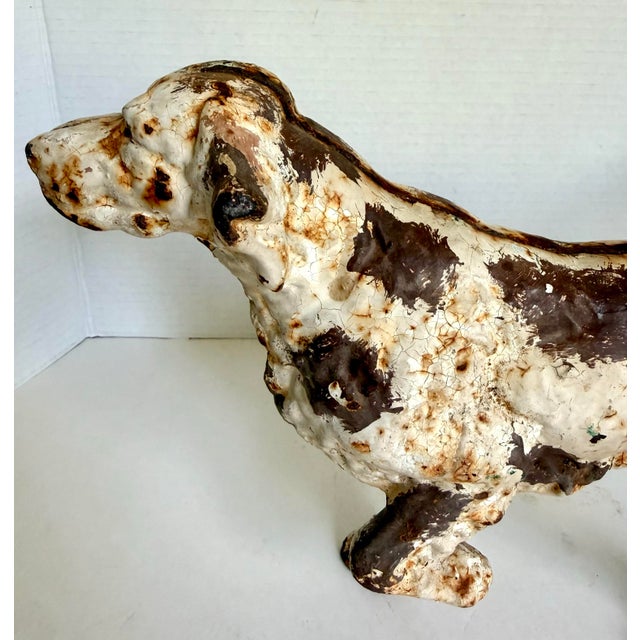 Here is a circa 1930s cast iron English Setter dog doorstop, attributed to Hubley Manufacturing Company. Depicted in a...