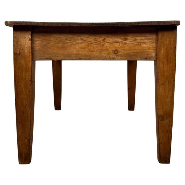 Large 19th Century Antique English Pine Farmhouse Writing Table For Sale - Image 10 of 12
