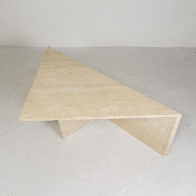 Mid-Century Travertine Coffee Table with Triangular Top, 1970s For Sale - Image 14 of 18