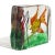 Mid 20th Century Vintage Murano Yellow Orange Silver Flecks Fish Italian Art Glass Mid Century Aquarium Block Sculpture For Sale - Image 5 of 8