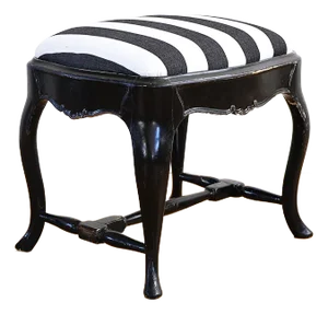 Antique Ottoman in Carved Wood & Padding, Sweden, 1850s
