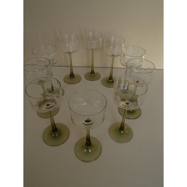 Antique White Wine Crystal Glasses, Set of 10 For Sale - Image 9 of 11